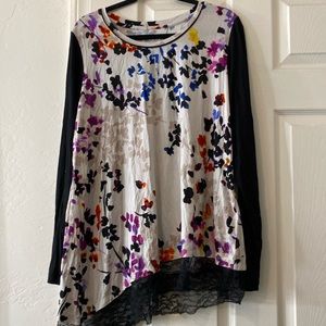 Super soft long sleeve floral blouse by Lori Goldstein.